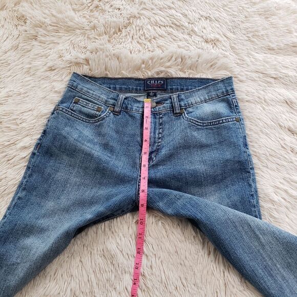 Y2k Vintage CHAPS denim size 4 cropped jean capris - Picture 5 of 12